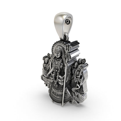 925 Sterling Silver Khodiyar Maa Pendant – Khodiyar Mata with Trishul, Handcrafted Hindu Goddess Idol Necklace, Devotional Jewelry Gift