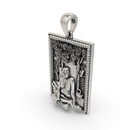 Akkalkot Shree Swami Samarth Pendant 925 Sterling Silver | Spiritual Guru Maharaj Locket Necklace