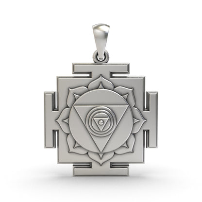 925 Silver Chinnamasta Yantra Pendant – Sacred Symbol for Protection, Spiritual Power & Transformation