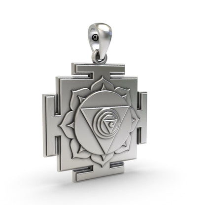 925 Silver Chinnamasta Yantra Pendant – Sacred Symbol for Protection, Spiritual Power & Transformation