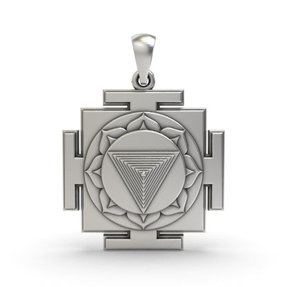 925 Silver Tripura Bhairavi Yantra Pendant – Sacred Symbol for Protection, Strength & Spiritual Transformation