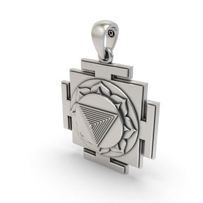 925 Silver Tripura Bhairavi Yantra Pendant – Sacred Symbol for Protection, Strength & Spiritual Transformation