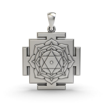 925 Silver Bhuvaneshwari Yantra Pendant – Sacred Symbol for Prosperity, Protection & Cosmic Energy