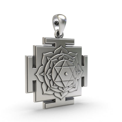 925 Silver Bhuvaneshwari Yantra Pendant – Sacred Symbol for Prosperity, Protection & Cosmic Energy