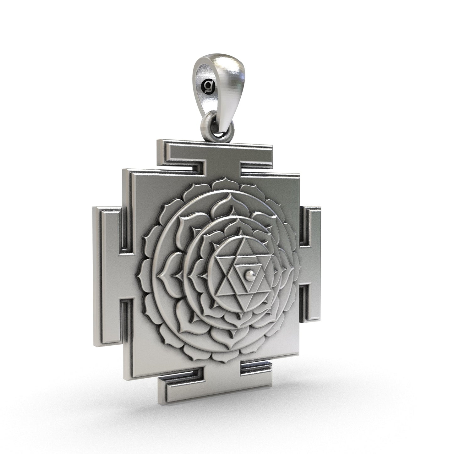 925 Silver Baglamukhi Yantra Pendant – Sacred Symbol for Protection, Victory & Enemy Neutralization