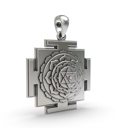 925 Silver Baglamukhi Yantra Pendant – Sacred Symbol for Protection, Victory & Enemy Neutralization