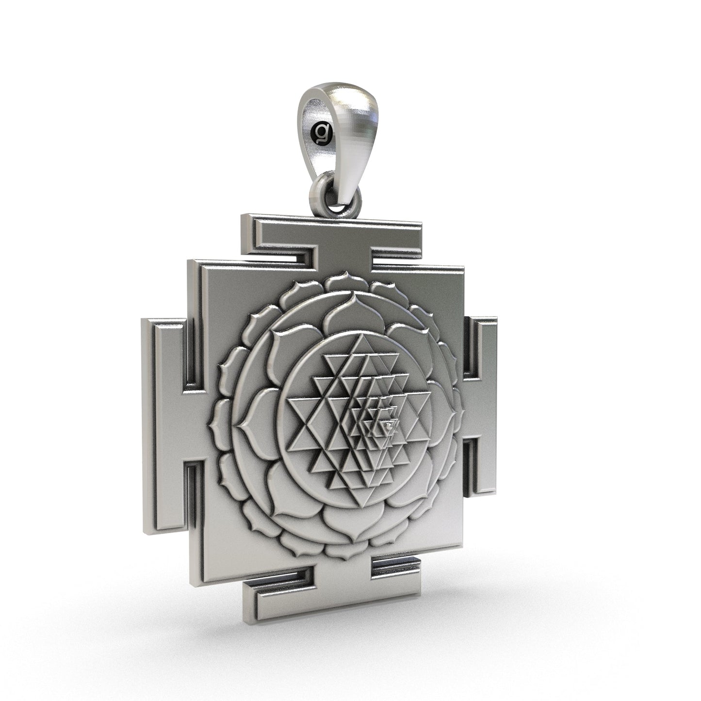 925 Silver Tripura Sundari Yantra Pendant – Sacred Symbol for Prosperity, Beauty & Divine Harmony