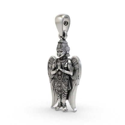 925 Silver Garuda Pendant – Sacred Vishnu Vahana Symbol for Protection, Courage & Divine Strength