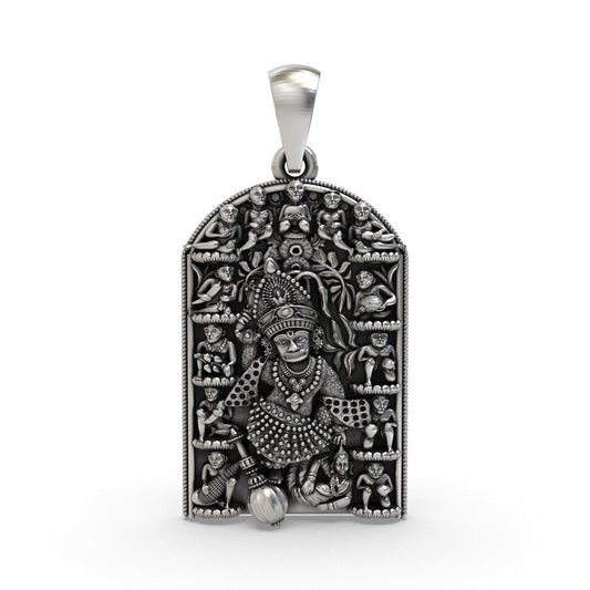 925 Silver Kashtbhanjan Dev Pendant – Sacred Hanuman Symbol for Protection, Strength & Trouble Removal