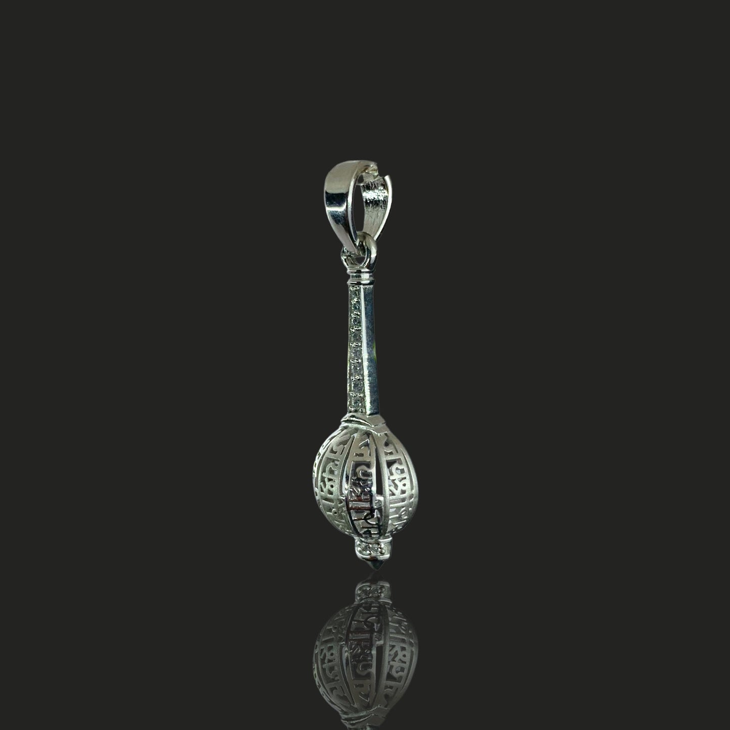 925 Sterling Silver Hanuman Gada Pendant | Bajrangbali Mace Locket | Hindu Spiritual Protection Jewelry Gift