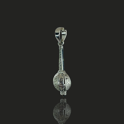 925 Sterling Silver Hanuman Gada Pendant | Bajrangbali Mace Locket | Hindu Spiritual Protection Jewelry Gift