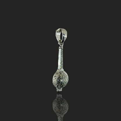 925 Sterling Silver Hanuman Gada Pendant | Bajrangbali Mace Locket | Hindu Spiritual Protection Jewelry Gift