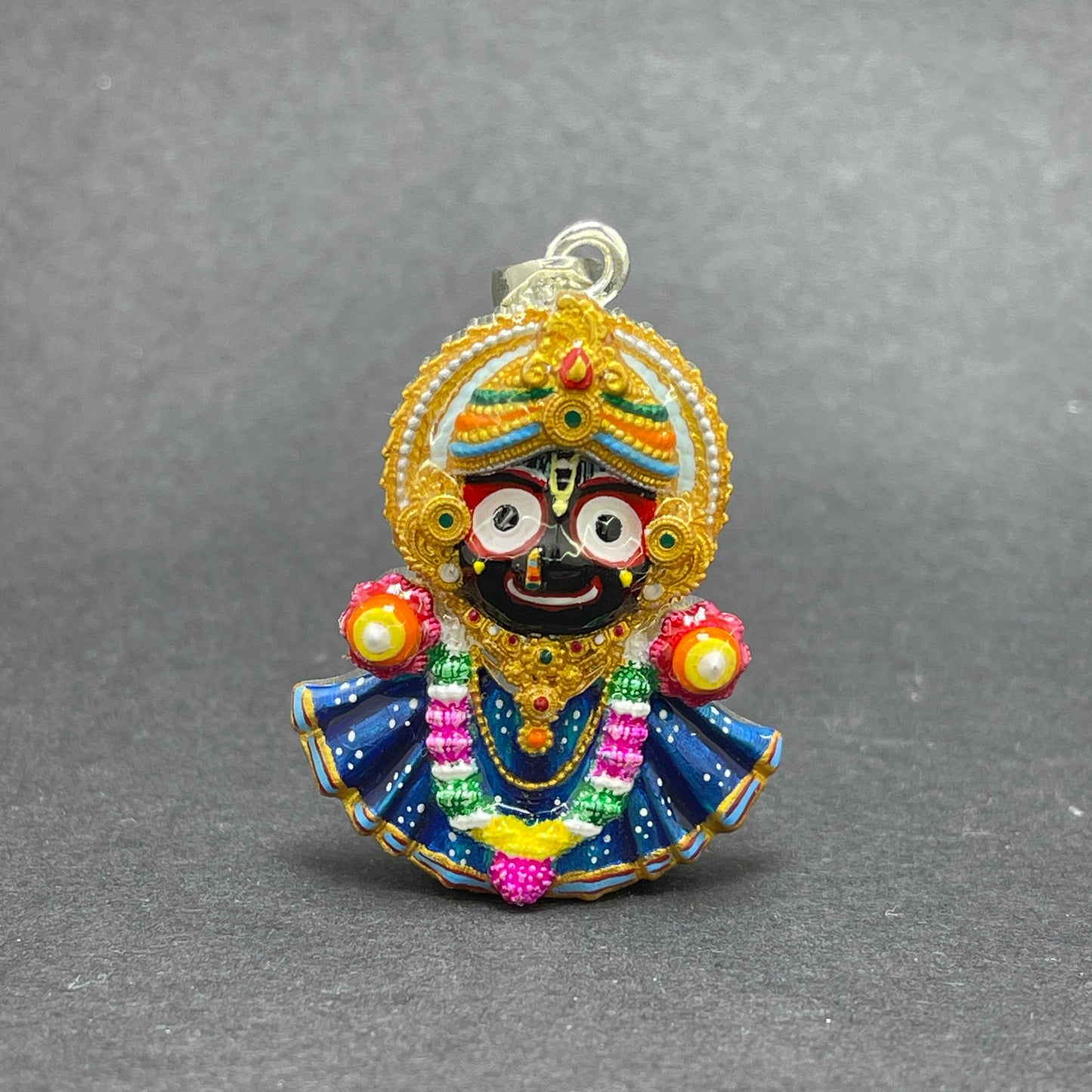 925 Silver Jagannath Pendant with Colorful Enamel | Handmade Meenakari Work | Devotional Jewelry