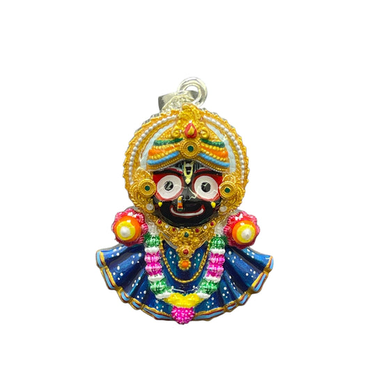 925 Silver Jagannath Pendant with Colorful Enamel | Handmade Meenakari Work | Devotional Jewelry