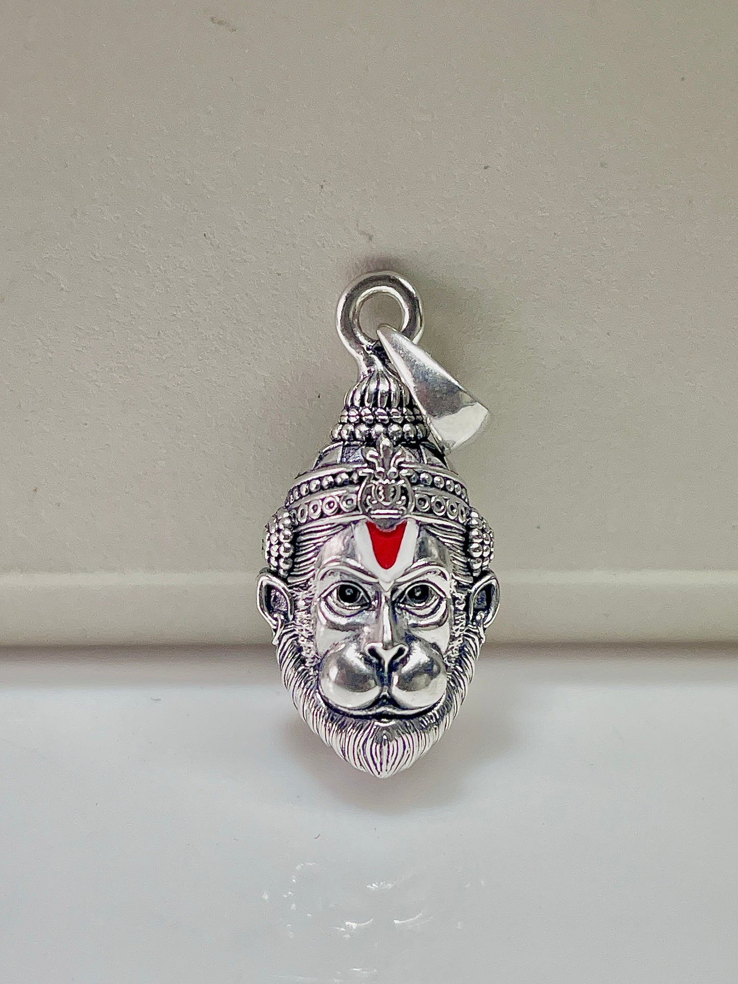 925 Oxidised Silver Hanumanji Face Pendant | Intricately Detailed Hindu God Necklace for Strength, Protection & Devotion