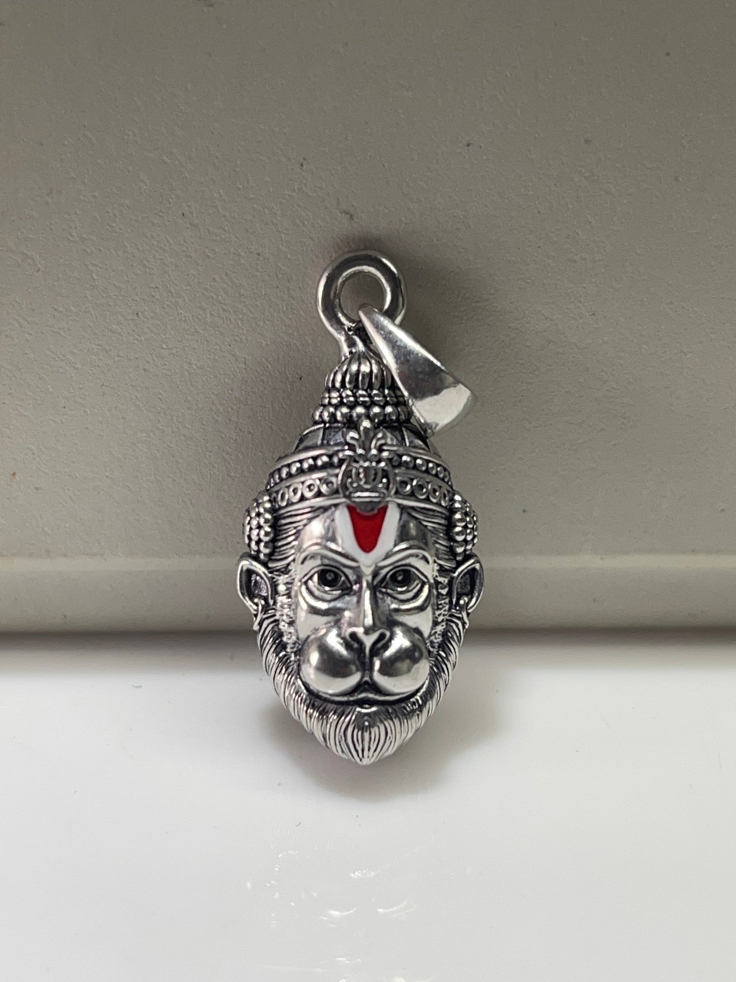 925 Oxidised Silver Hanumanji Face Pendant | Intricately Detailed Hindu God Necklace for Strength, Protection & Devotion