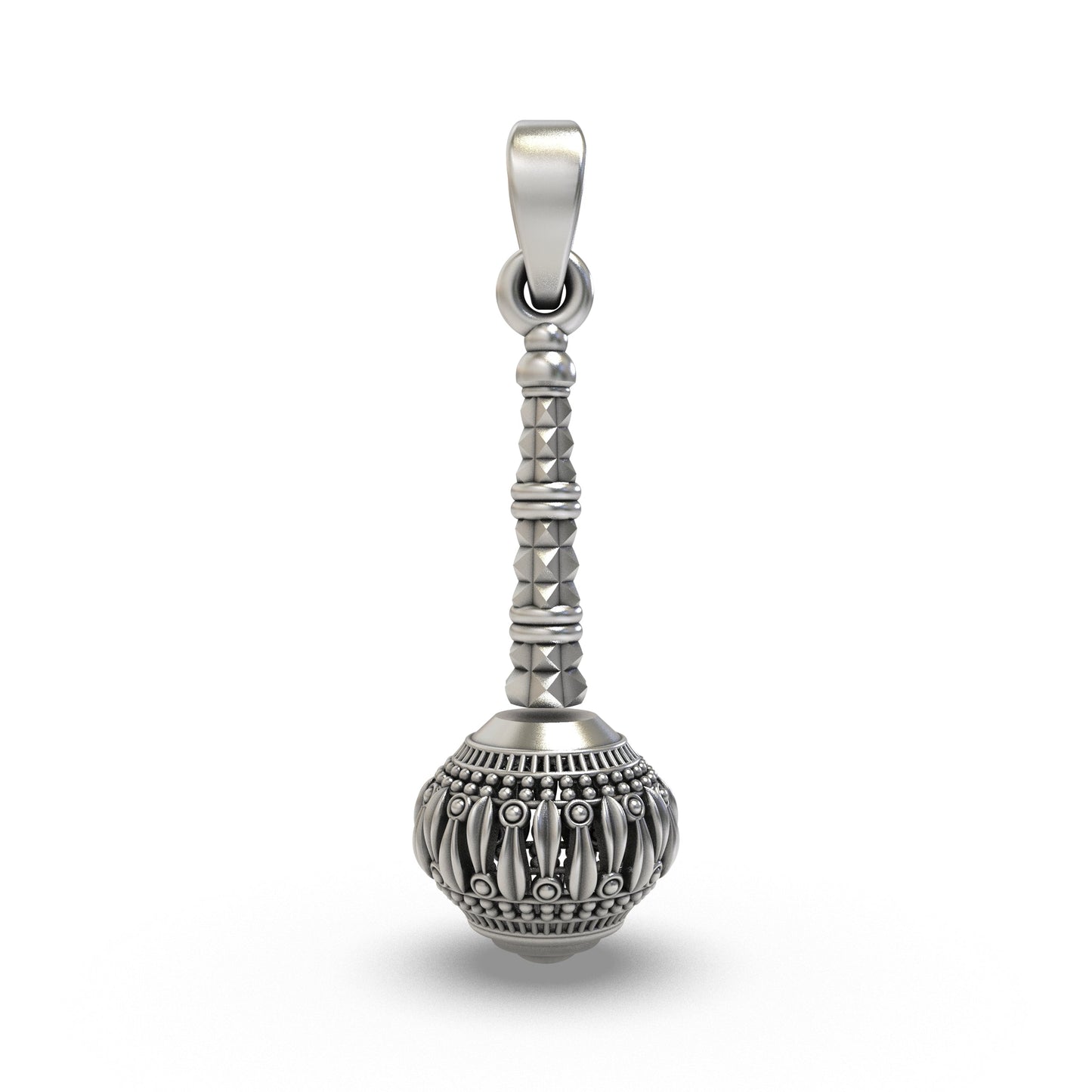 925 Silver Hanumanji Gada Pendant – Divine Strength, Protection & Spiritual Power Amulet