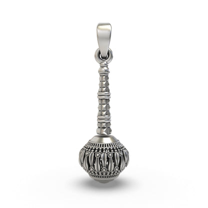 925 Silver Hanumanji Gada Pendant – Divine Strength, Protection & Spiritual Power Amulet