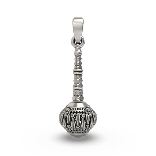 925 Silver Hanumanji Gada Pendant – Divine Strength, Protection & Spiritual Power Amulet