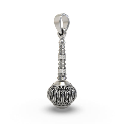 925 Silver Hanumanji Gada Pendant – Divine Strength, Protection & Spiritual Power Amulet