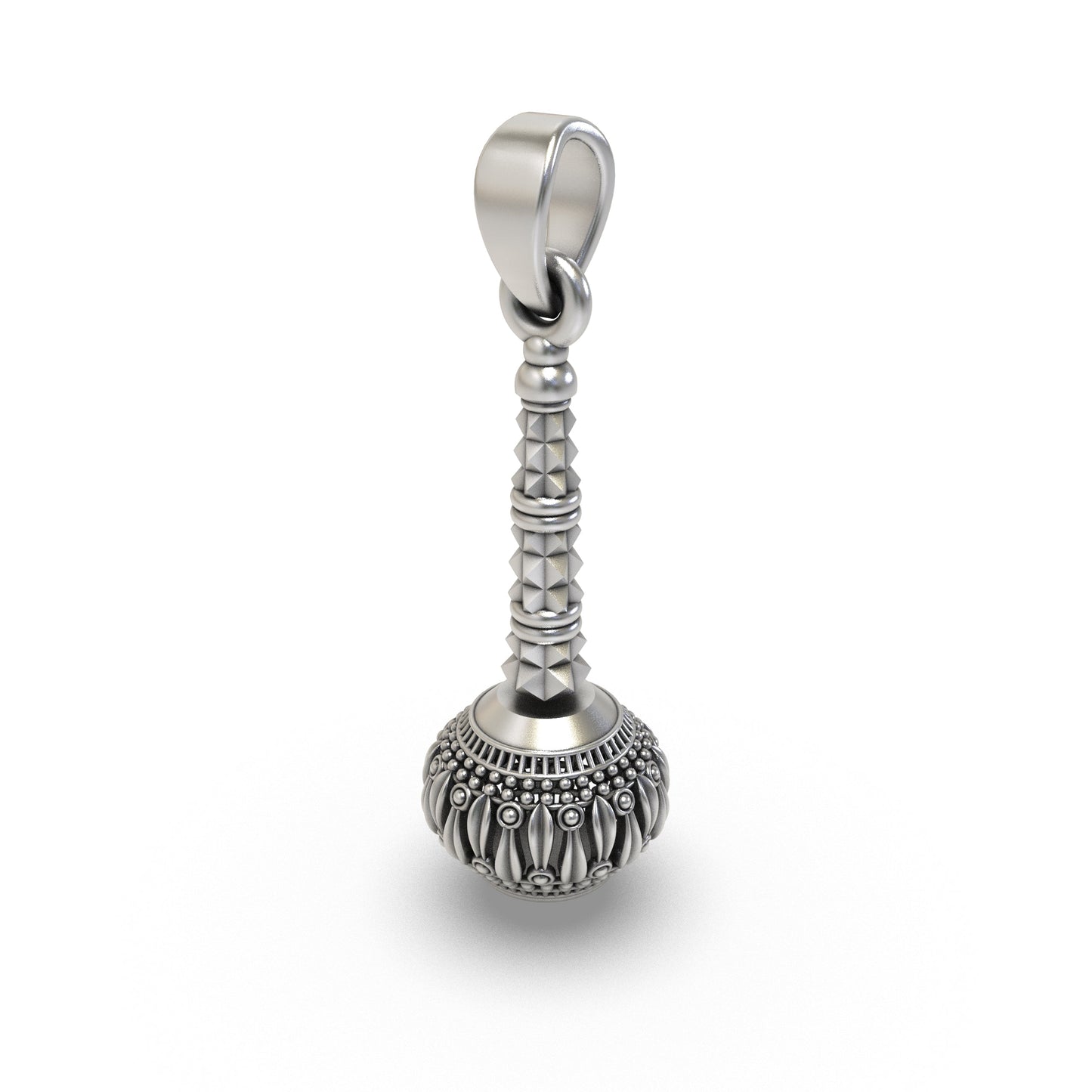 925 Silver Hanumanji Gada Pendant – Divine Strength, Protection & Spiritual Power Amulet