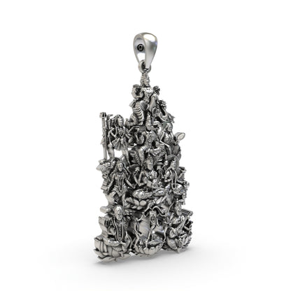 925 Silver Dasmahavidya Devi Pendant – Sacred Divine Feminine Symbol for Protection, Power & Spiritual Blessings